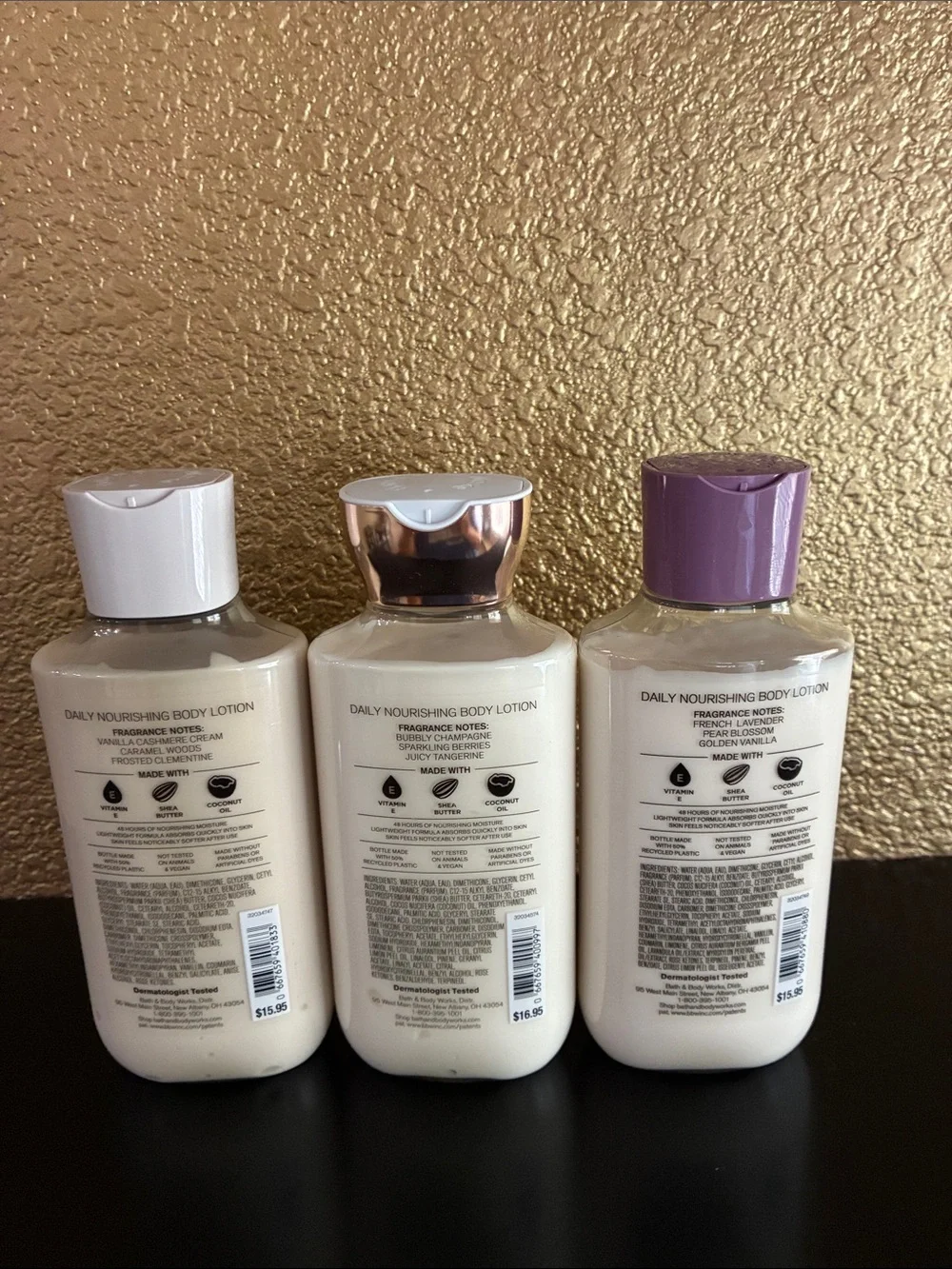 Bath & Body Works 3 Daily Nourishing 8 oz Body lotions New!